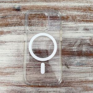 IPhone 14 Pro Clear Phone Case with White Accents